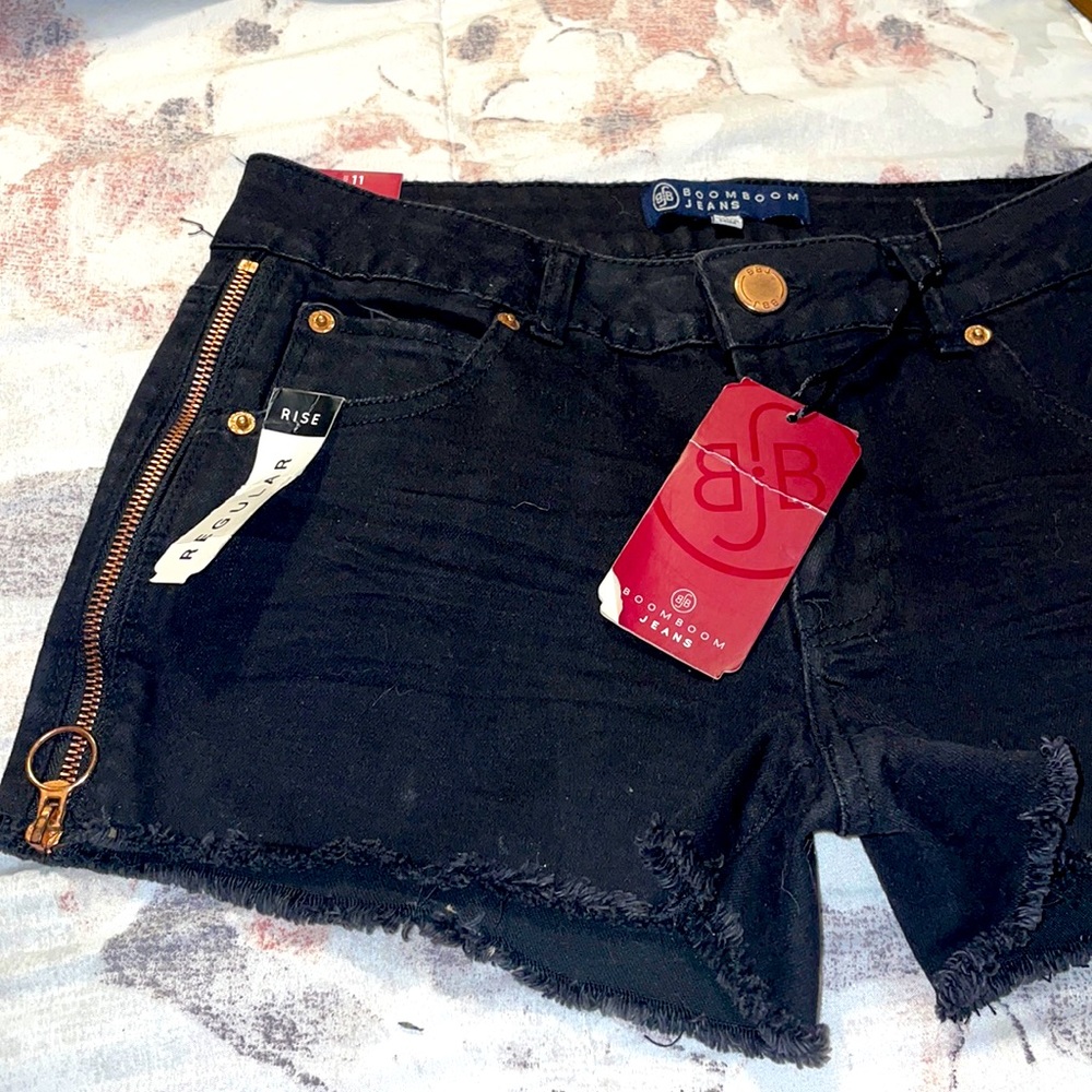Black Jean shorts